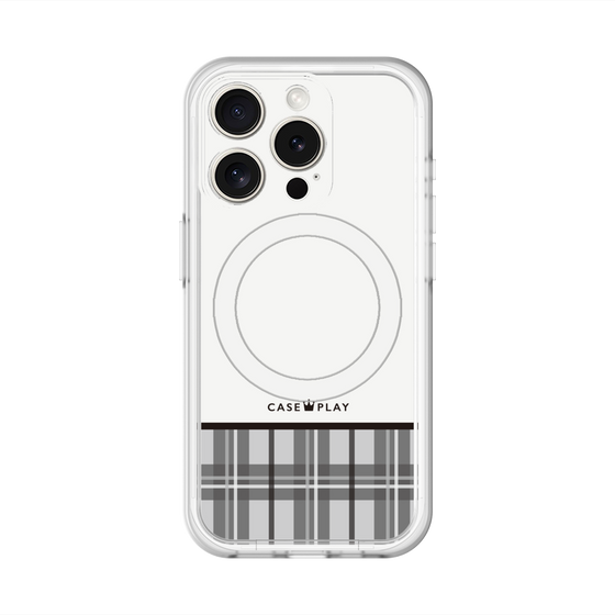スリムプロテクションプレミアムケース with MagSafe［ CASEPLAY Tartan Check - Gray ］