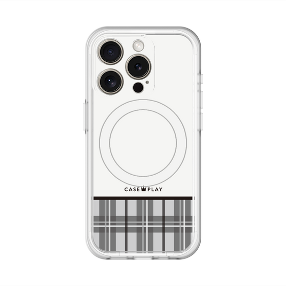 スリムプロテクションプレミアムケース with MagSafe［ CASEPLAY Tartan Check - Gray ］