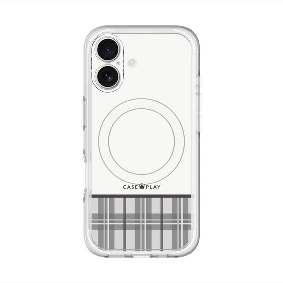 スリムプロテクションプレミアムケース with MagSafe［ CASEPLAY Tartan Check - Gray ］