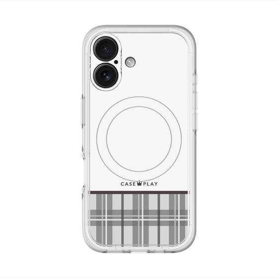 スリムプロテクションプレミアムケース with MagSafe［ CASEPLAY Tartan Check - Gray ］
