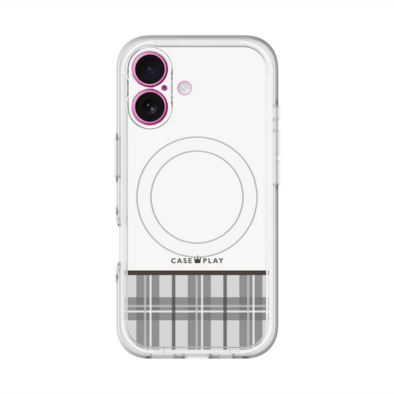 スリムプロテクションプレミアムケース with MagSafe［ CASEPLAY Tartan Check - Gray ］