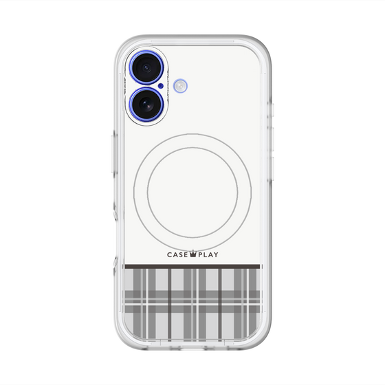 スリムプロテクションプレミアムケース with MagSafe［ CASEPLAY Tartan Check - Gray ］
