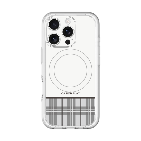 スリムプロテクションプレミアムケース with MagSafe［ CASEPLAY Tartan Check - Gray ］