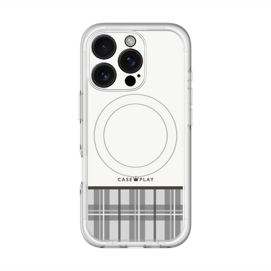 スリムプロテクションプレミアムケース with MagSafe［ CASEPLAY Tartan Check - Gray ］