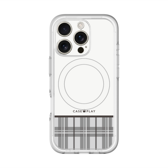 スリムプロテクションプレミアムケース with MagSafe［ CASEPLAY Tartan Check - Gray ］