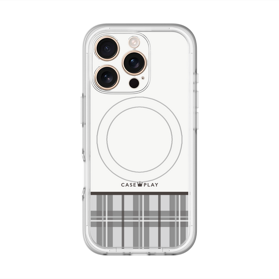 スリムプロテクションプレミアムケース with MagSafe［ CASEPLAY Tartan Check - Gray ］