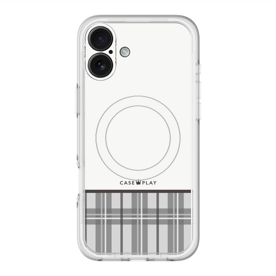 スリムプロテクションプレミアムケース with MagSafe［ CASEPLAY Tartan Check - Gray ］