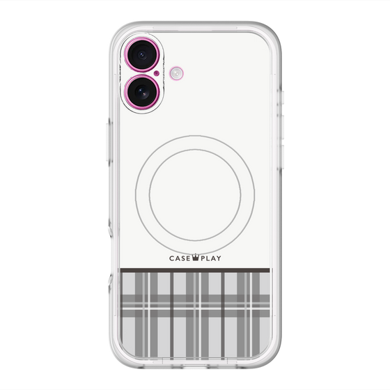 スリムプロテクションプレミアムケース with MagSafe［ CASEPLAY Tartan Check - Gray ］