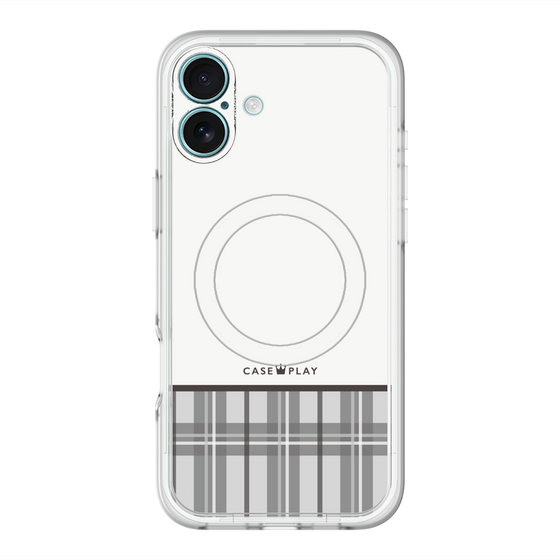 スリムプロテクションプレミアムケース with MagSafe［ CASEPLAY Tartan Check - Gray ］