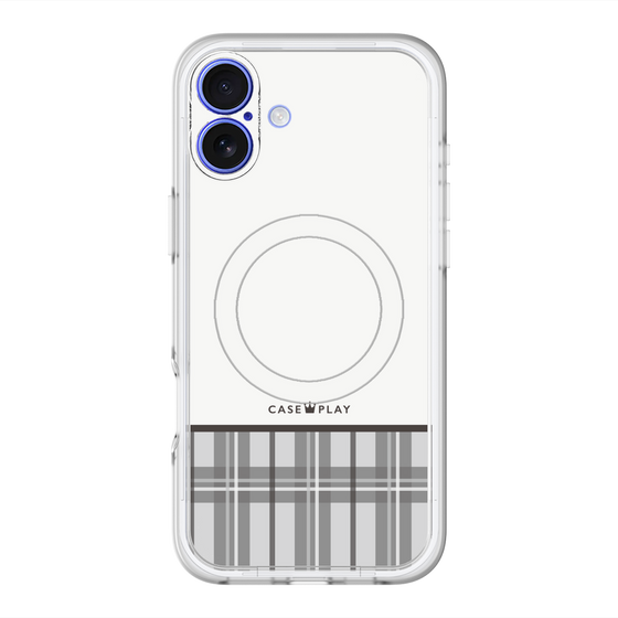 スリムプロテクションプレミアムケース with MagSafe［ CASEPLAY Tartan Check - Gray ］