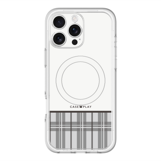 スリムプロテクションプレミアムケース with MagSafe［ CASEPLAY Tartan Check - Gray ］