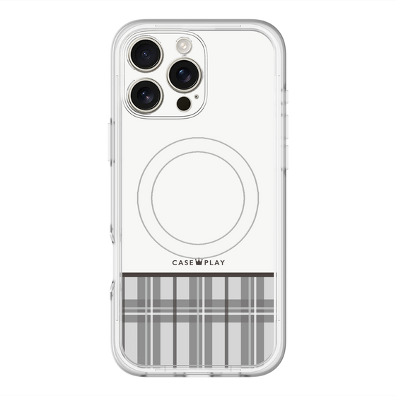 スリムプロテクションプレミアムケース with MagSafe［ CASEPLAY Tartan Check - Gray ］