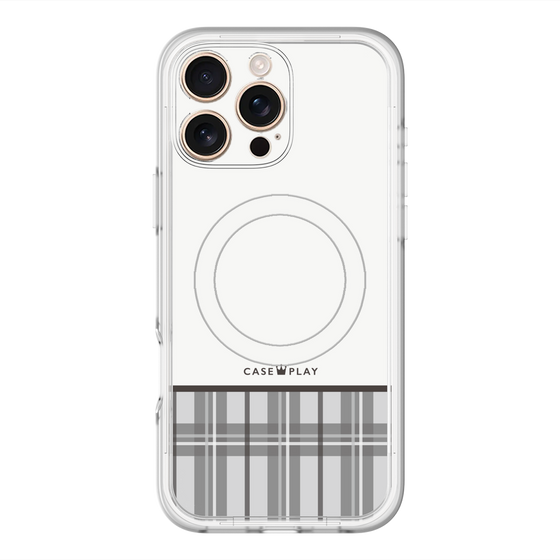 スリムプロテクションプレミアムケース with MagSafe［ CASEPLAY Tartan Check - Gray ］