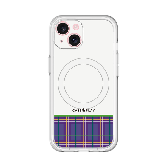 スリムプロテクションプレミアムケース with MagSafe［ CASEPLAY Tartan Check - Purple ］