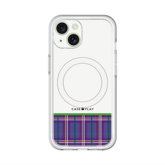 スリムプロテクションプレミアムケース with MagSafe［ CASEPLAY Tartan Check - Purple ］