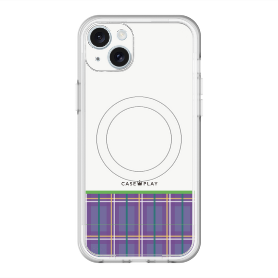 スリムプロテクションプレミアムケース with MagSafe［ CASEPLAY Tartan Check - Purple ］