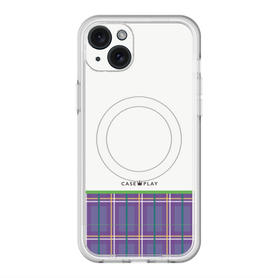 スリムプロテクションプレミアムケース with MagSafe［ CASEPLAY Tartan Check - Purple ］