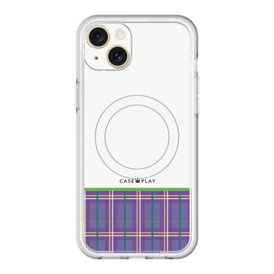 スリムプロテクションプレミアムケース with MagSafe［ CASEPLAY Tartan Check - Purple ］
