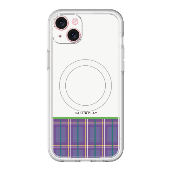スリムプロテクションプレミアムケース with MagSafe［ CASEPLAY Tartan Check - Purple ］
