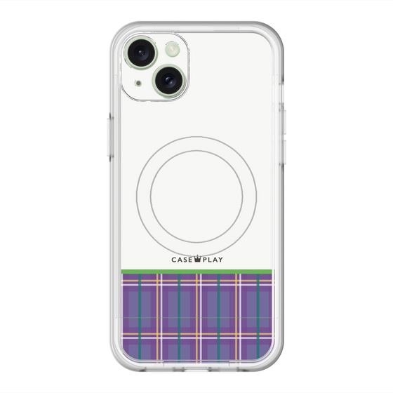 スリムプロテクションプレミアムケース with MagSafe［ CASEPLAY Tartan Check - Purple ］