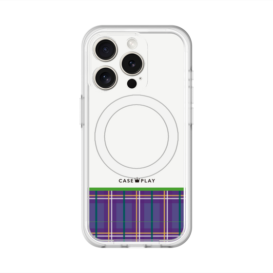 スリムプロテクションプレミアムケース with MagSafe［ CASEPLAY Tartan Check - Purple ］