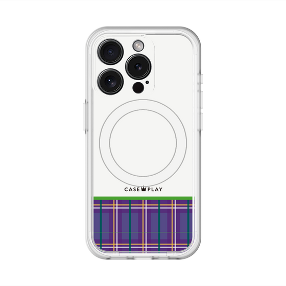 スリムプロテクションプレミアムケース with MagSafe［ CASEPLAY Tartan Check - Purple ］