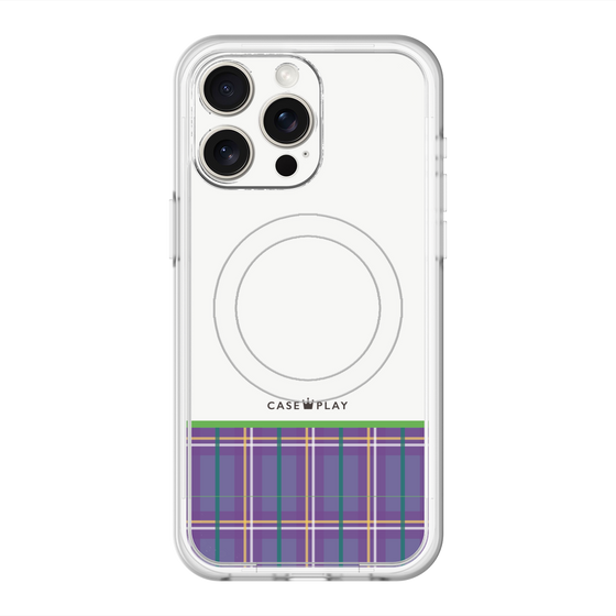 スリムプロテクションプレミアムケース with MagSafe［ CASEPLAY Tartan Check - Purple ］