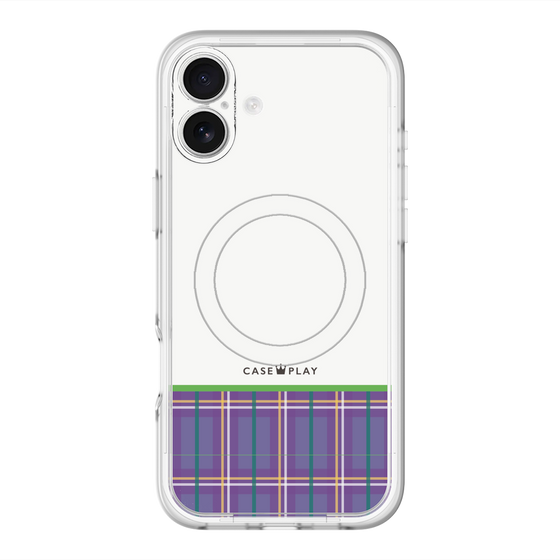 スリムプロテクションプレミアムケース with MagSafe［ CASEPLAY Tartan Check - Purple ］