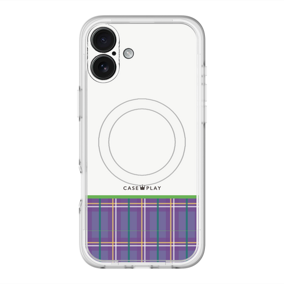 スリムプロテクションプレミアムケース with MagSafe［ CASEPLAY Tartan Check - Purple ］