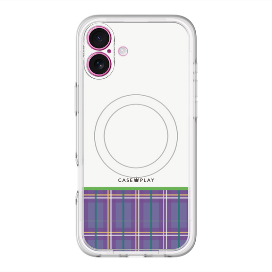 スリムプロテクションプレミアムケース with MagSafe［ CASEPLAY Tartan Check - Purple ］