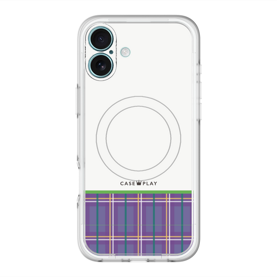 スリムプロテクションプレミアムケース with MagSafe［ CASEPLAY Tartan Check - Purple ］