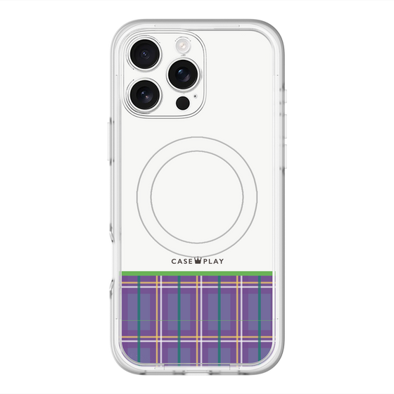 スリムプロテクションプレミアムケース with MagSafe［ CASEPLAY Tartan Check - Purple ］