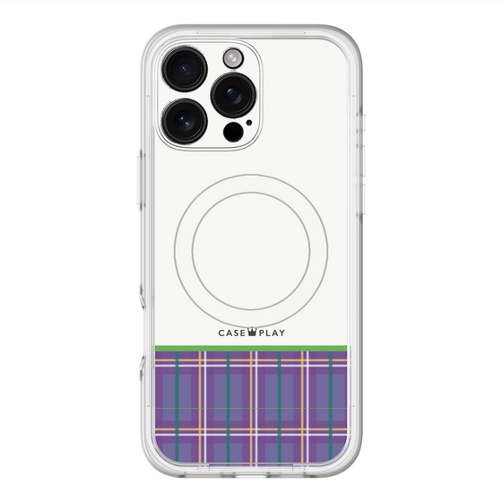 スリムプロテクションプレミアムケース with MagSafe［ CASEPLAY Tartan Check - Purple ］