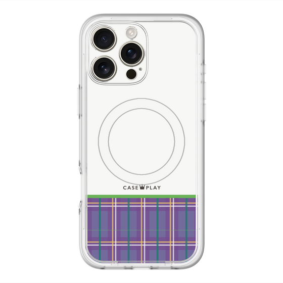 スリムプロテクションプレミアムケース with MagSafe［ CASEPLAY Tartan Check - Purple ］