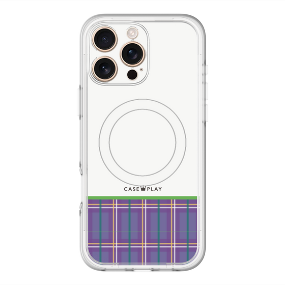 スリムプロテクションプレミアムケース with MagSafe［ CASEPLAY Tartan Check - Purple ］