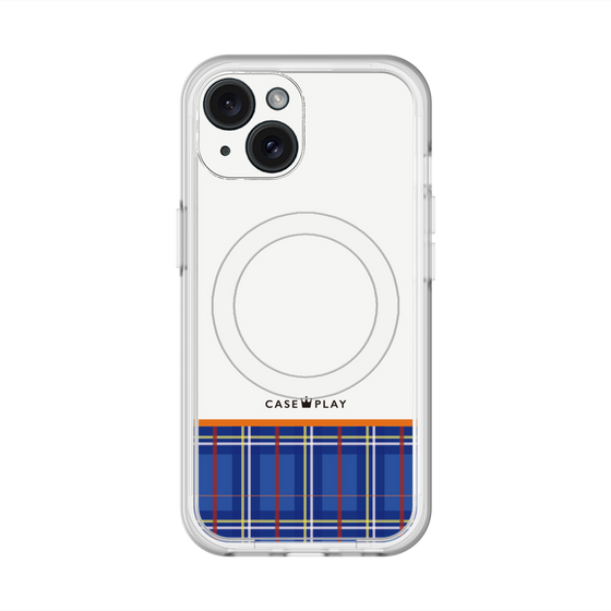 スリムプロテクションプレミアムケース with MagSafe［ CASEPLAY Tartan Check - Blue ］