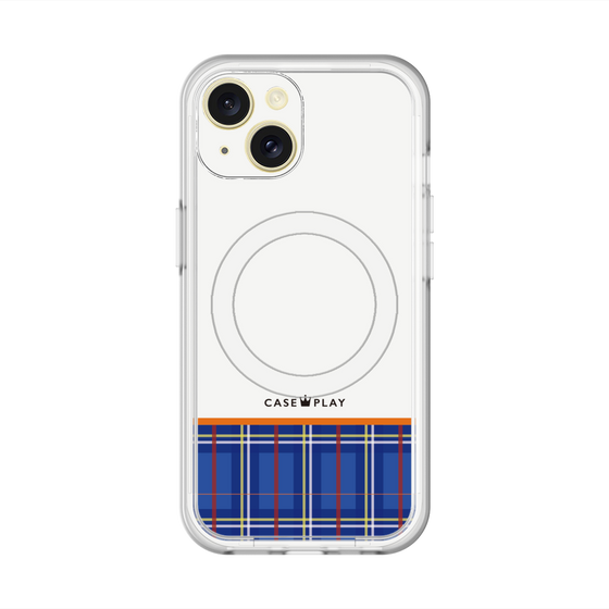 スリムプロテクションプレミアムケース with MagSafe［ CASEPLAY Tartan Check - Blue ］