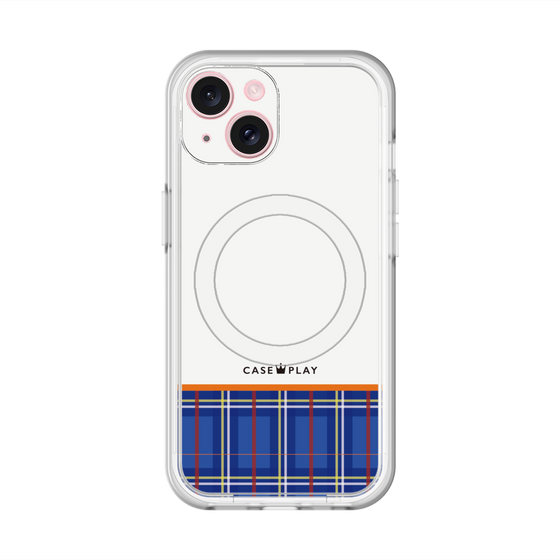 スリムプロテクションプレミアムケース with MagSafe［ CASEPLAY Tartan Check - Blue ］