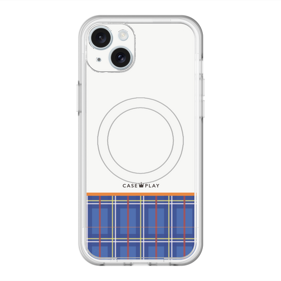 スリムプロテクションプレミアムケース with MagSafe［ CASEPLAY Tartan Check - Blue ］