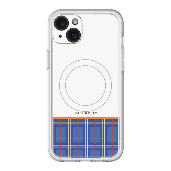 スリムプロテクションプレミアムケース with MagSafe［ CASEPLAY Tartan Check - Blue ］
