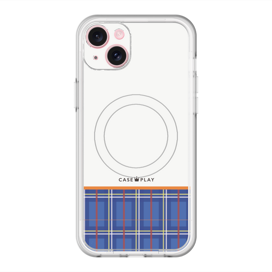 スリムプロテクションプレミアムケース with MagSafe［ CASEPLAY Tartan Check - Blue ］