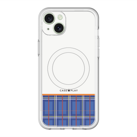 スリムプロテクションプレミアムケース with MagSafe［ CASEPLAY Tartan Check - Blue ］