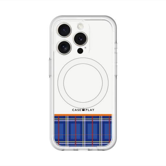 スリムプロテクションプレミアムケース with MagSafe［ CASEPLAY Tartan Check - Blue ］
