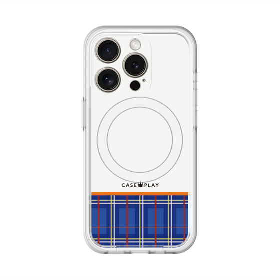スリムプロテクションプレミアムケース with MagSafe［ CASEPLAY Tartan Check - Blue ］