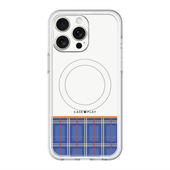 スリムプロテクションプレミアムケース with MagSafe［ CASEPLAY Tartan Check - Blue ］