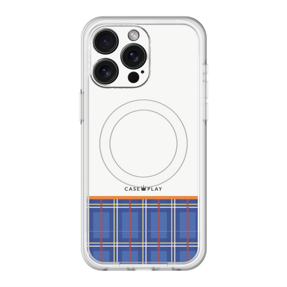 スリムプロテクションプレミアムケース with MagSafe［ CASEPLAY Tartan Check - Blue ］