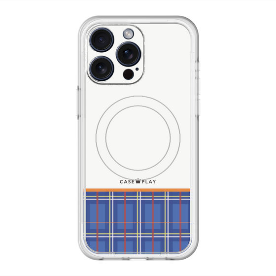 スリムプロテクションプレミアムケース with MagSafe［ CASEPLAY Tartan Check - Blue ］