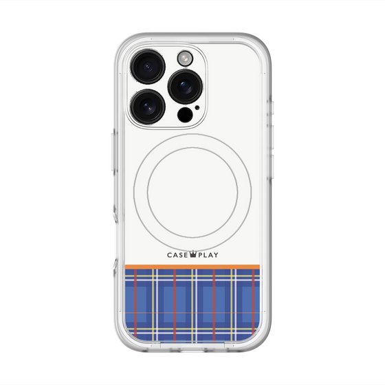 スリムプロテクションプレミアムケース with MagSafe［ CASEPLAY Tartan Check - Blue ］