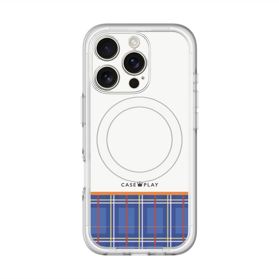 スリムプロテクションプレミアムケース with MagSafe［ CASEPLAY Tartan Check - Blue ］