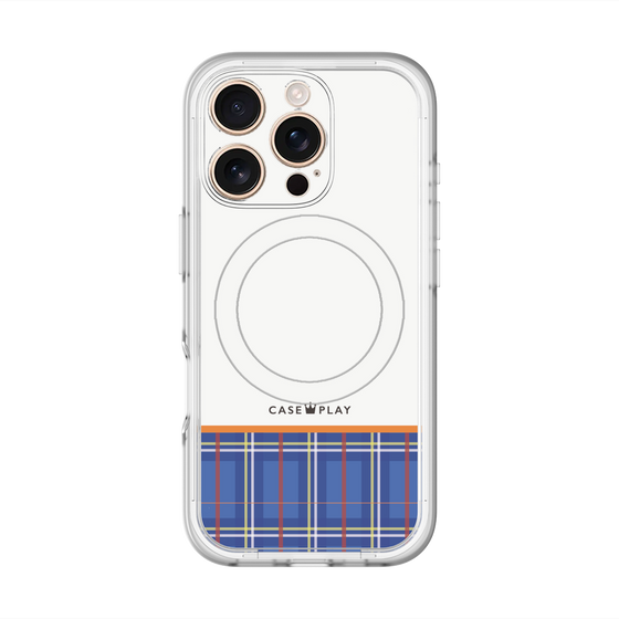 スリムプロテクションプレミアムケース with MagSafe［ CASEPLAY Tartan Check - Blue ］